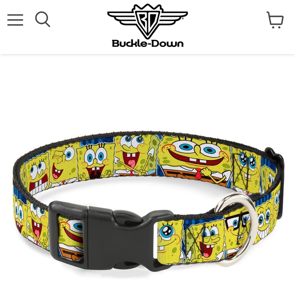 2/$20 NEW NICKELODEON Dog Collar SPONGEBOB SQUAREPANTS LARGE 15”-26” Neck Size